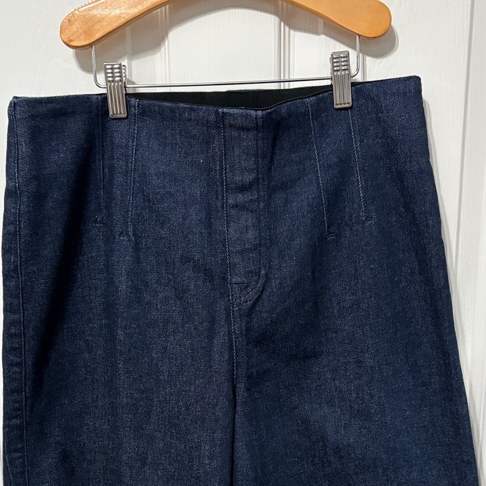SPANX Zero Waistband Cropped Wide Leg Jeans Size Large - Picture 2 of 13